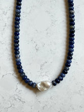 Load image into Gallery viewer, South African Sodalite & Baroque Pearl Necklace