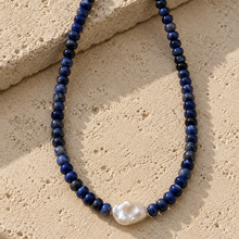 Load image into Gallery viewer, South African Sodalite & Baroque Pearl Necklace