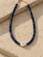 Load image into Gallery viewer, South African Sodalite &amp; Baroque Pearl Necklace
